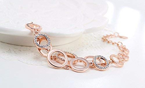 YouBella Jewellery Bracelets for Women Stylish Rose Gold Plated Crystal Bracelet Bangle Jewellery for Girls and Women