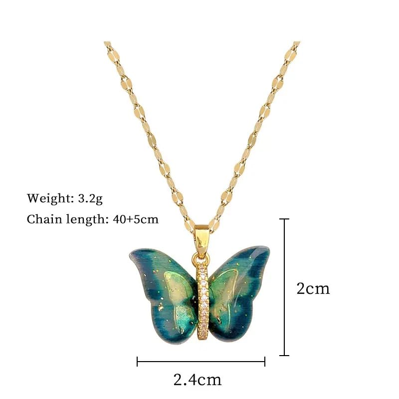 Anti-Tarnish Gold Butterfly Pendant Necklace