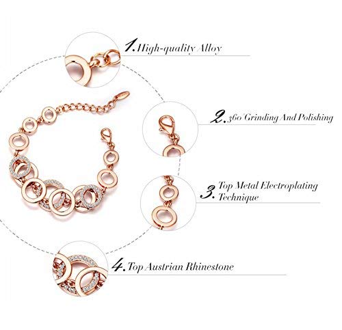 YouBella Jewellery Bracelets for Women Stylish Rose Gold Plated Crystal Bracelet Bangle Jewellery for Girls and Women
