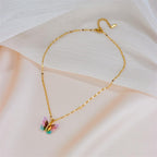 Anti-Tarnish Gold Butterfly Pendant Necklace