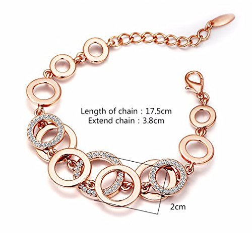 YouBella Jewellery Bracelets for Women Stylish Rose Gold Plated Crystal Bracelet Bangle Jewellery for Girls and Women