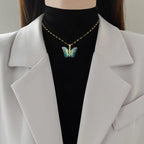 Anti-Tarnish Gold Butterfly Pendant Necklace