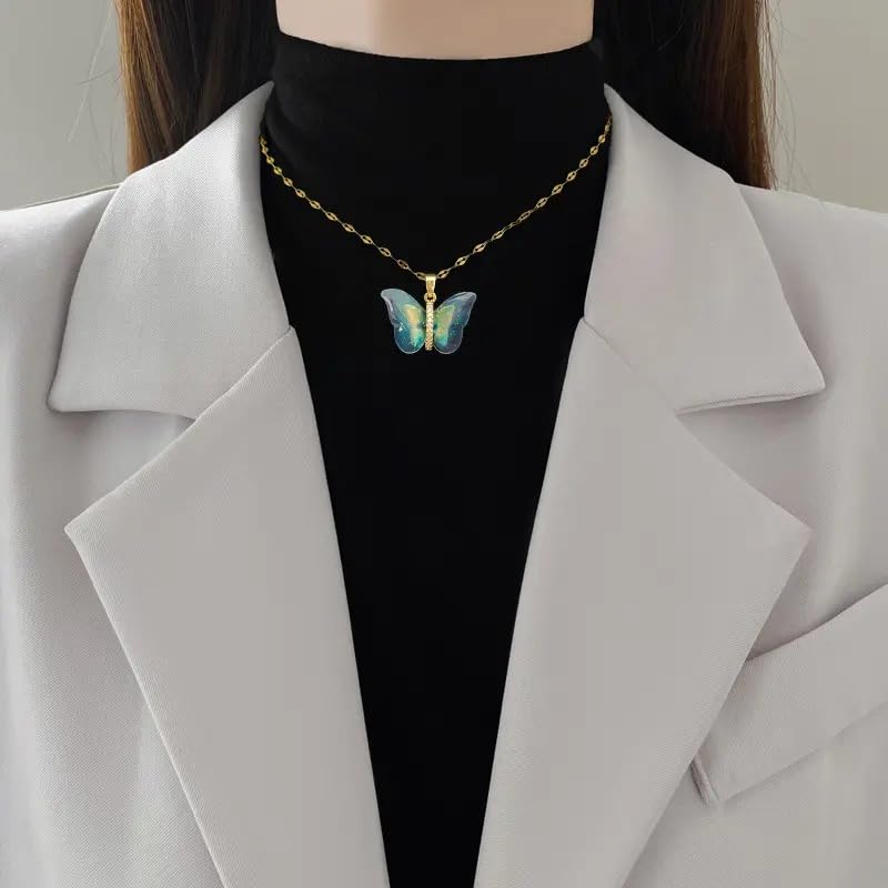 Anti-Tarnish Gold Butterfly Pendant Necklace