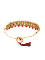 YouBella Jewellery Set for Women Gold Plated Wedding Bridal Traditional Choker Necklace Pearl Necklace Set Jewellery Set with Earrings for Girls/Women