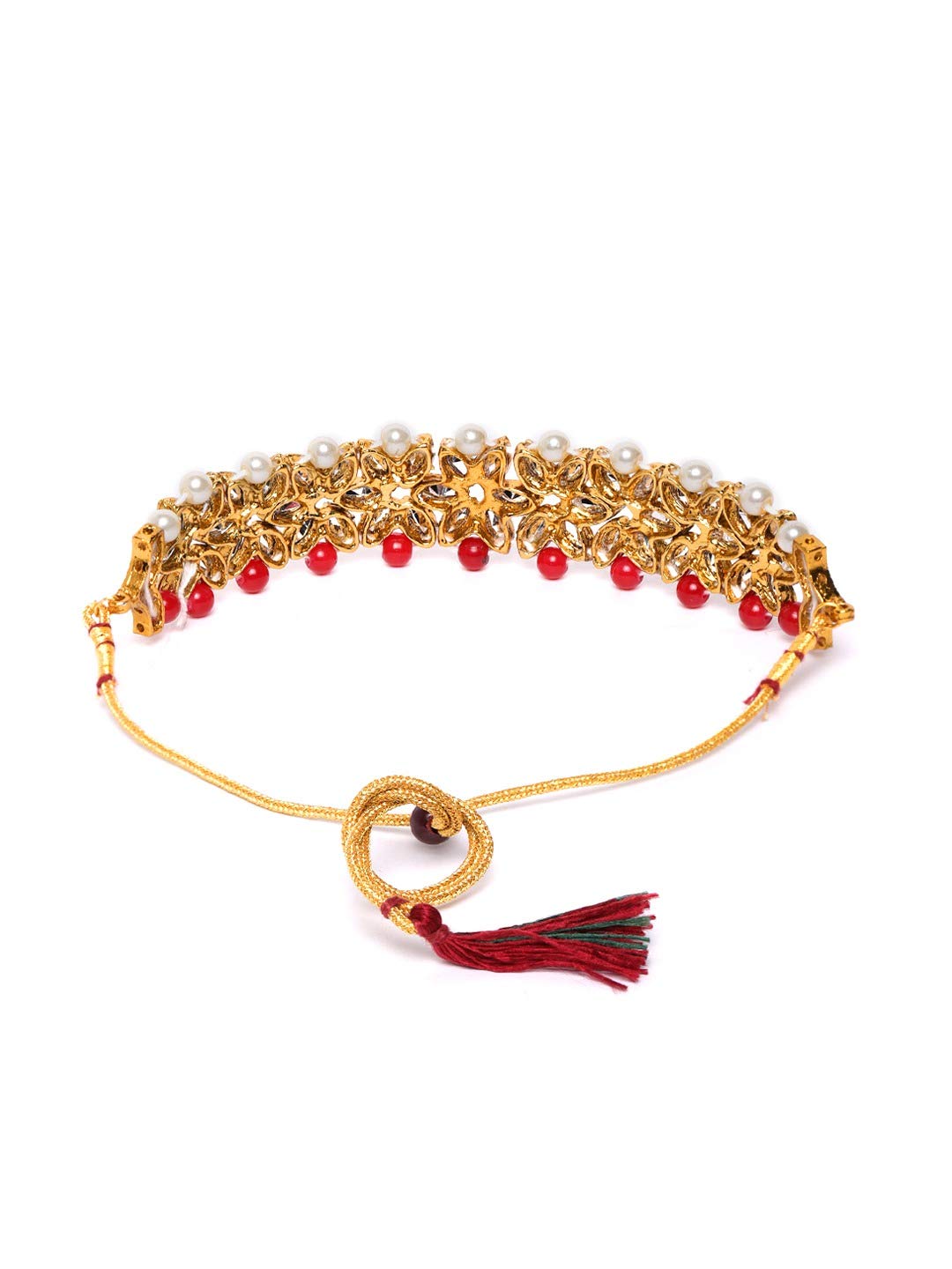 YouBella Jewellery Set for Women Gold Plated Wedding Bridal Traditional Choker Necklace Pearl Necklace Set Jewellery Set with Earrings for Girls/Women