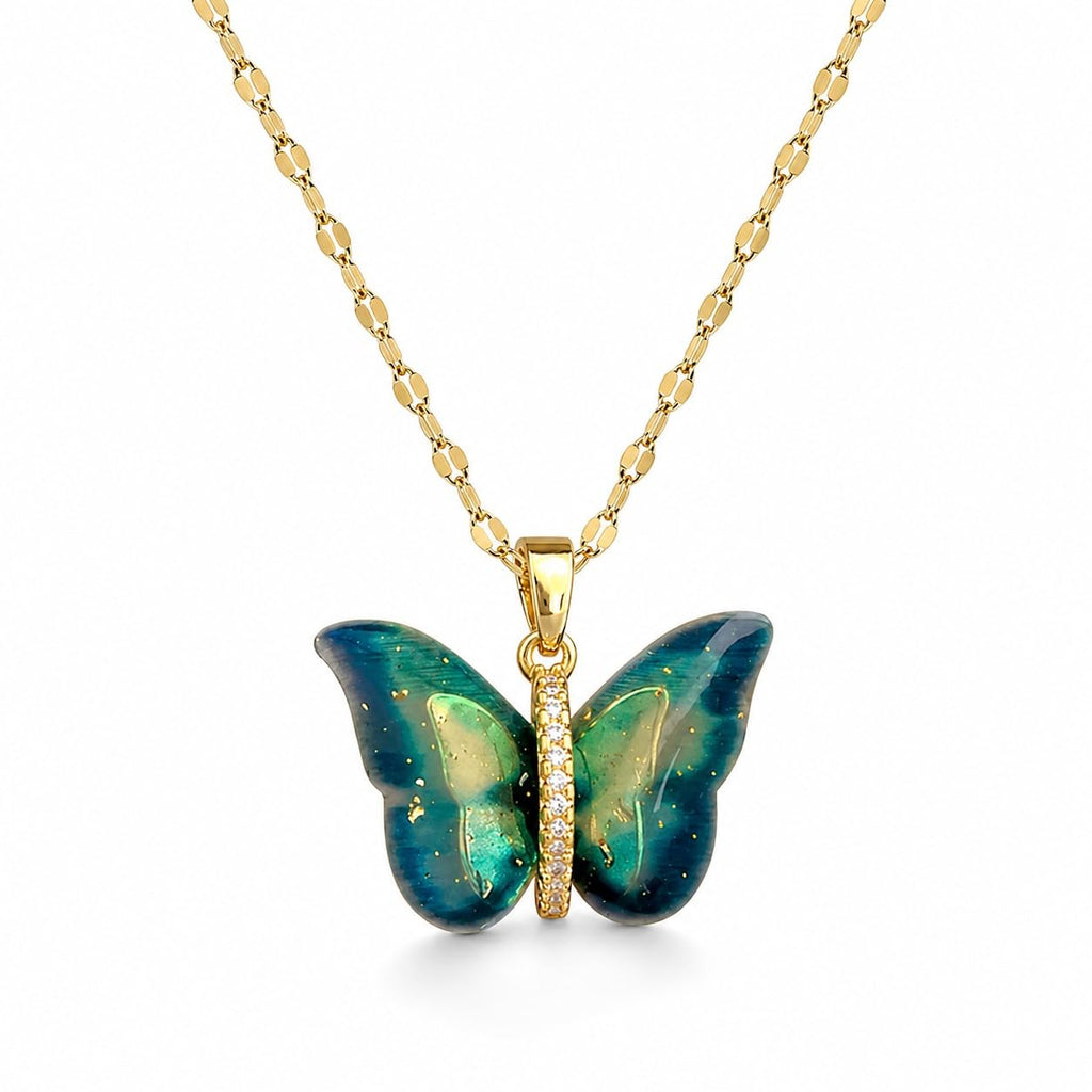 Anti-Tarnish Gold Butterfly Pendant Necklace