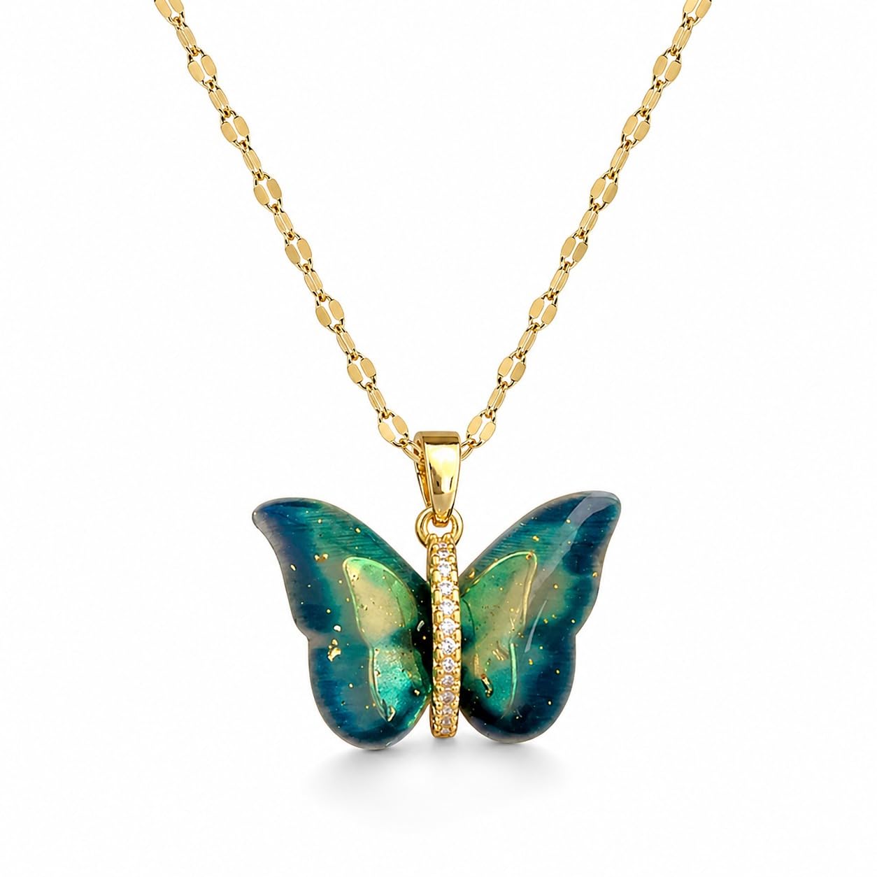 Anti-Tarnish Gold Butterfly Pendant Necklace