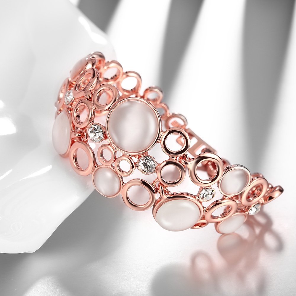YouBella Jewellery Bracelets for Women Stylish Rose Gold Plated Crystal Bracelet Bangle Jewellery for Girls and Women