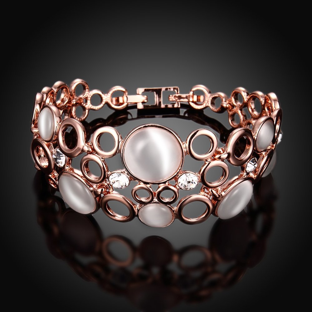 YouBella Jewellery Bracelets for Women Stylish Rose Gold Plated Crystal Bracelet Bangle Jewellery for Girls and Women