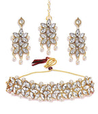 YouBella Jewellery Set for Women Gold Plated Wedding Bridal Traditional Choker Necklace Pearl Necklace Set Jewellery Set with Earrings for Girls/Women