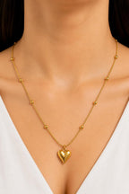 Aesthetic Anti-Tarnish Gold Heart Pendant Necklace