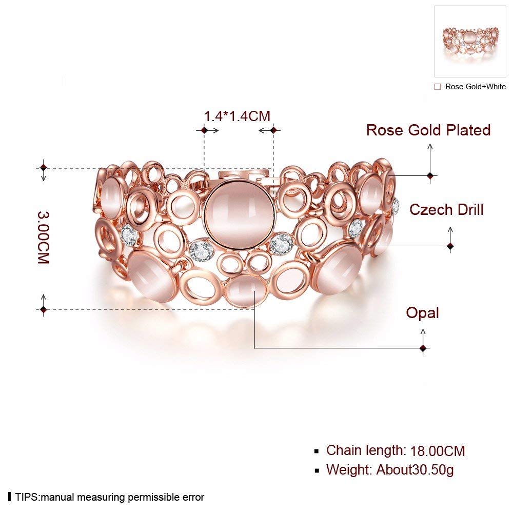 YouBella Jewellery Bracelets for Women Stylish Rose Gold Plated Crystal Bracelet Bangle Jewellery for Girls and Women