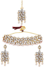YouBella Jewellery Set for Women Gold Plated Wedding Bridal Traditional Choker Necklace Pearl Necklace Set Jewellery Set with Earrings for Girls/Women