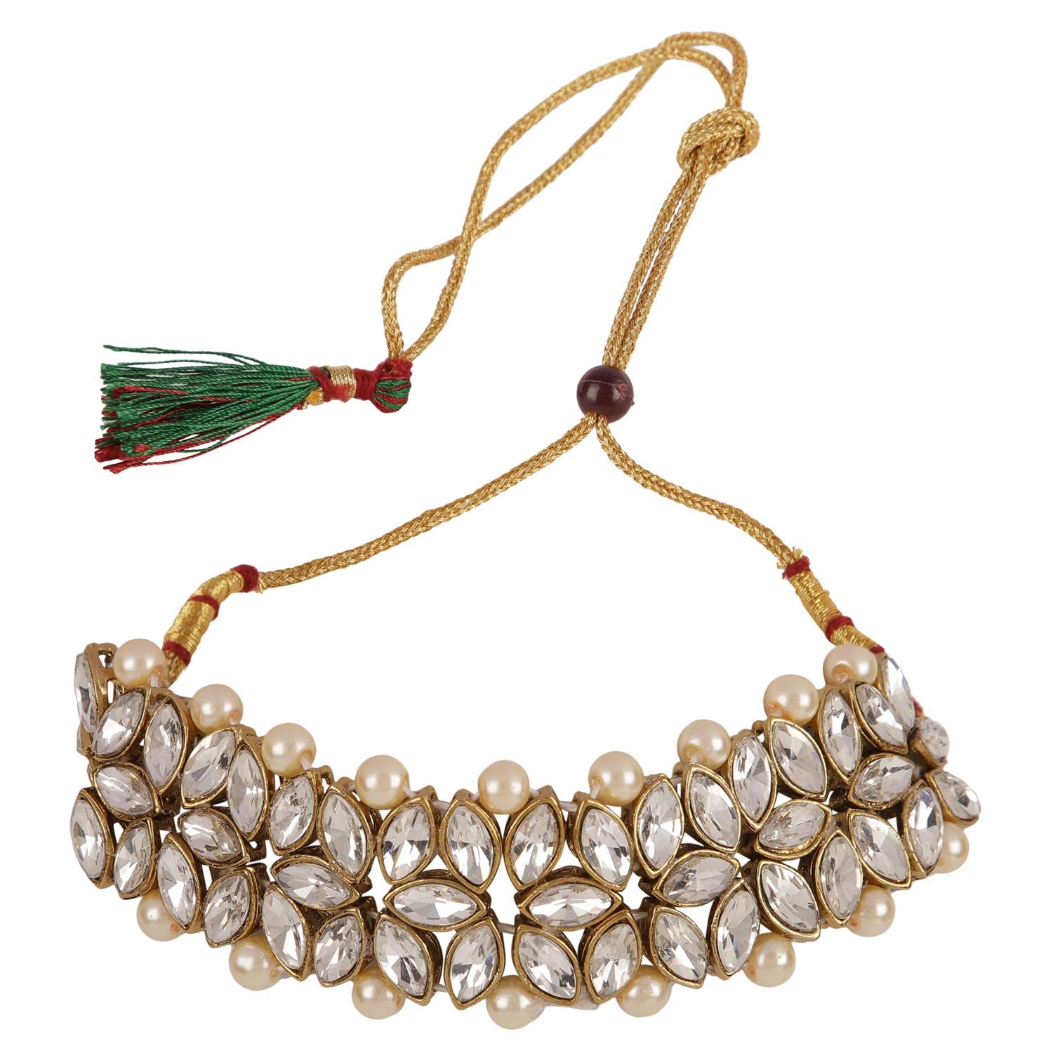 Shining Diva Fashion Latest Choker Design Antique Kundan Traditional Necklace Jewellery Set for Women