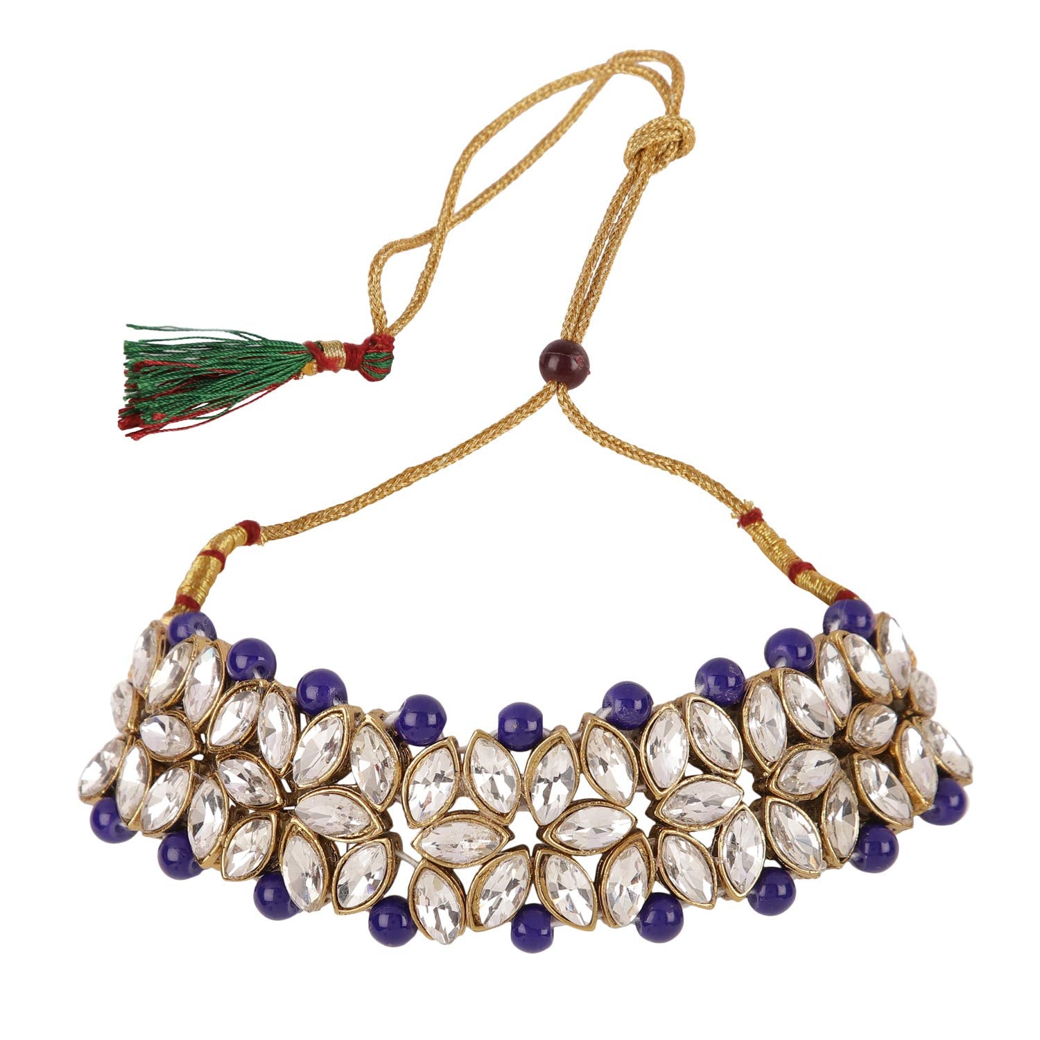 Shining Diva Fashion Latest Choker Design Antique Kundan Traditional Necklace Jewellery Set for Women