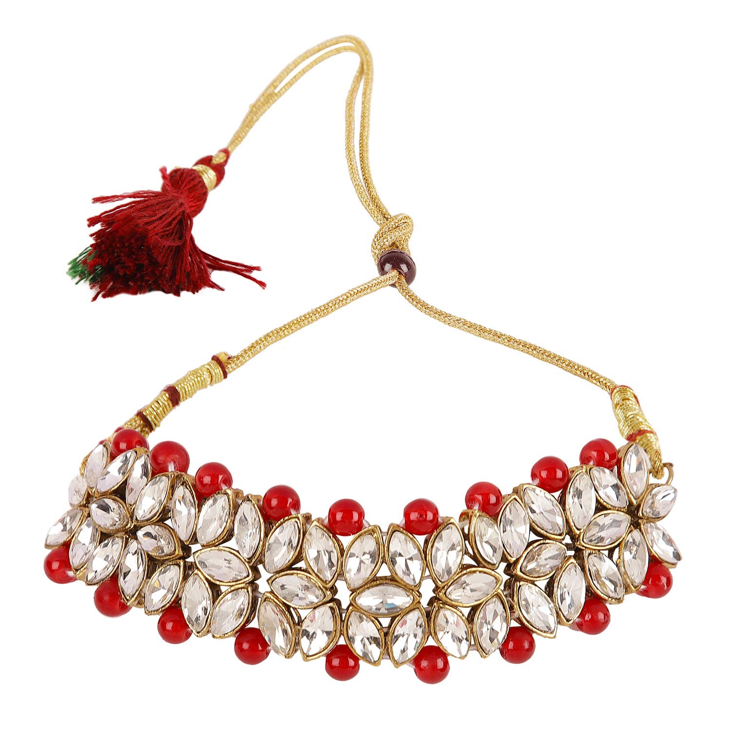 Shining Diva Fashion Latest Choker Design Antique Kundan Traditional Necklace Jewellery Set for Women