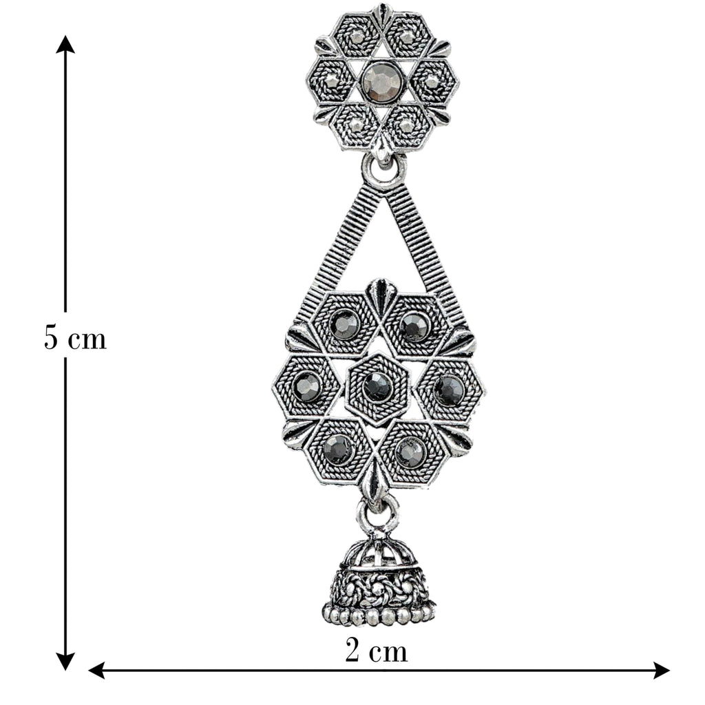 Vintage Floral Drop Jhumka Earrings (12-Pair Set)