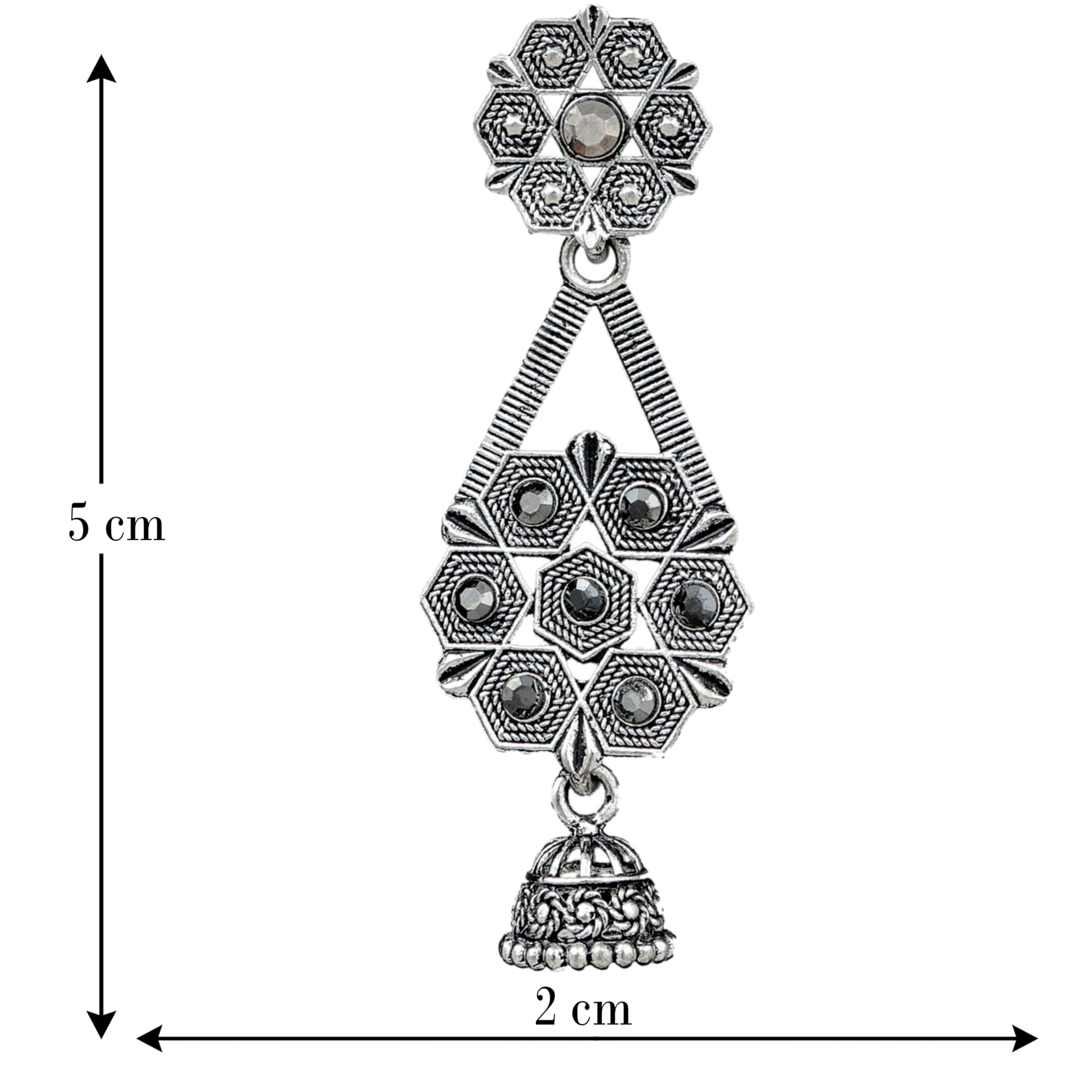 Vintage Floral Drop Jhumka Earrings (12-Pair Set)