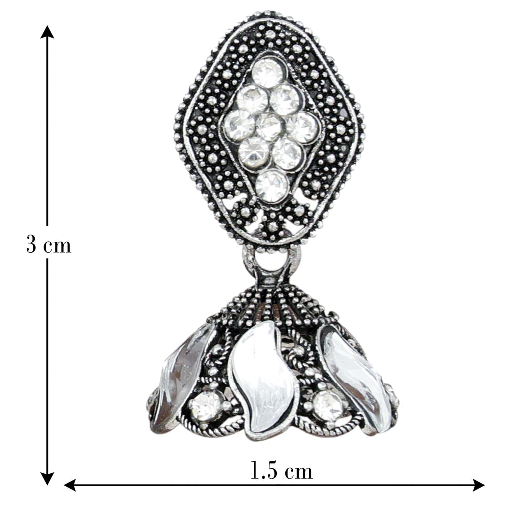 Vintage Floral Drop Jhumka Earrings (12-Pair Set)