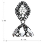 Vintage Floral Drop Jhumka Earrings (12-Pair Set)