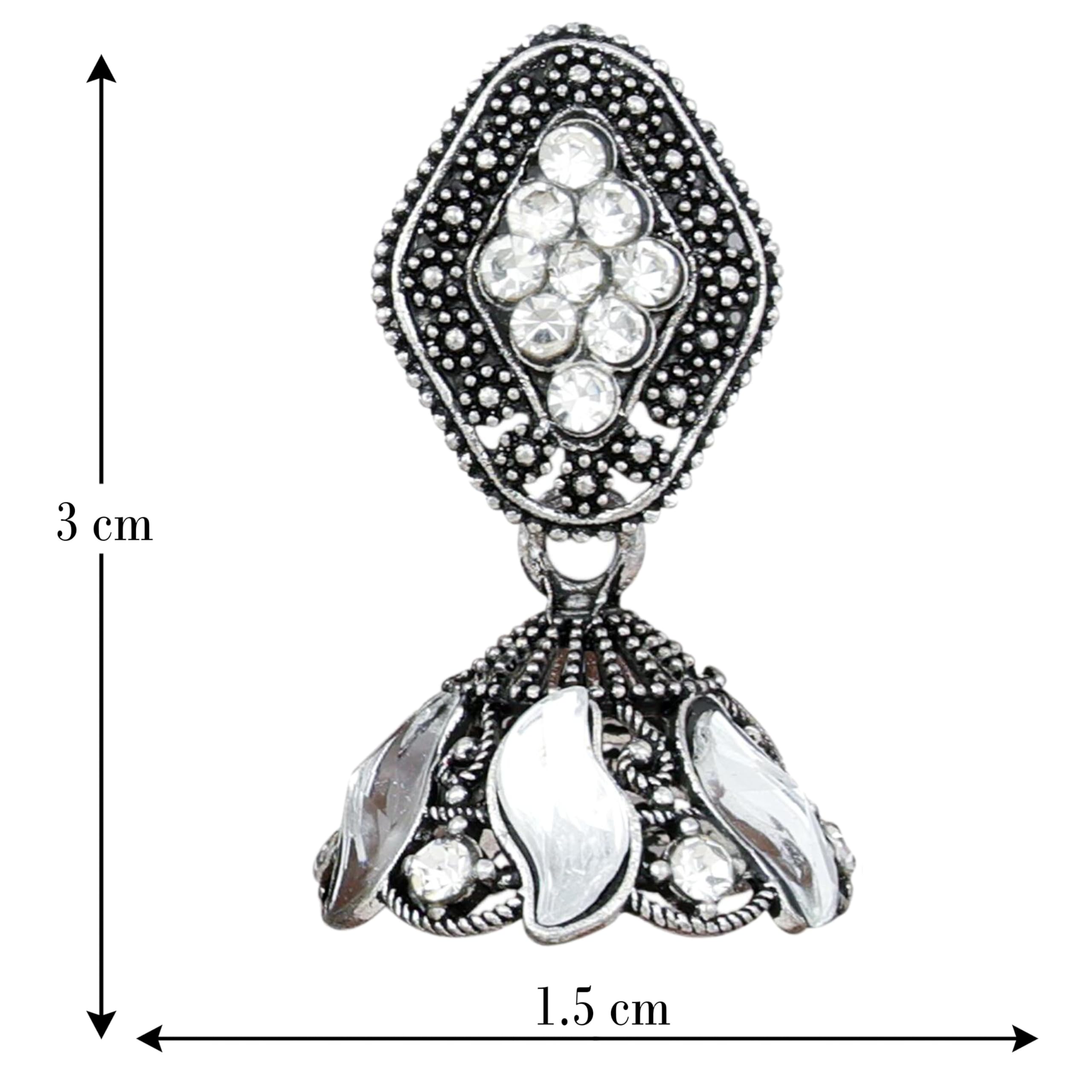 Vintage Floral Drop Jhumka Earrings (12-Pair Set)
