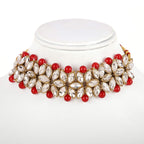 Shining Diva Fashion Latest Choker Design Antique Kundan Traditional Necklace Jewellery Set for Women