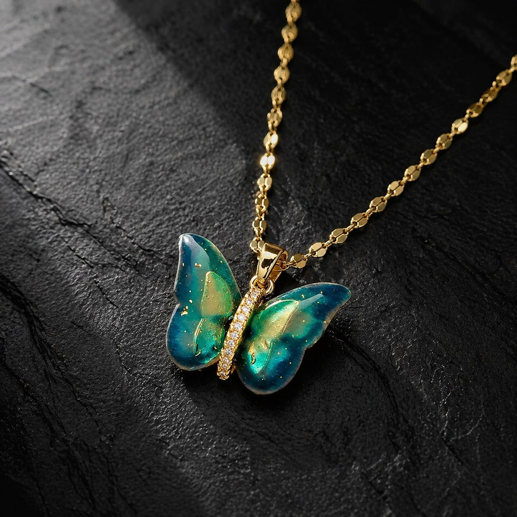 Anti-Tarnish Gold Butterfly Pendant Necklace