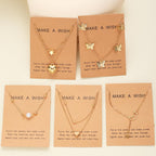 Shining Diva Fashion 5 Pcs Latest Stylish Heart Butterfly Pearl Necklace Jewellery Set for Women Pendant Necklace Gifts for Girls (16476np)