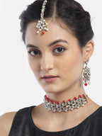 YouBella Jewellery Set for Women Gold Plated Wedding Bridal Traditional Choker Necklace Pearl Necklace Set Jewellery Set with Earrings for Girls/Women