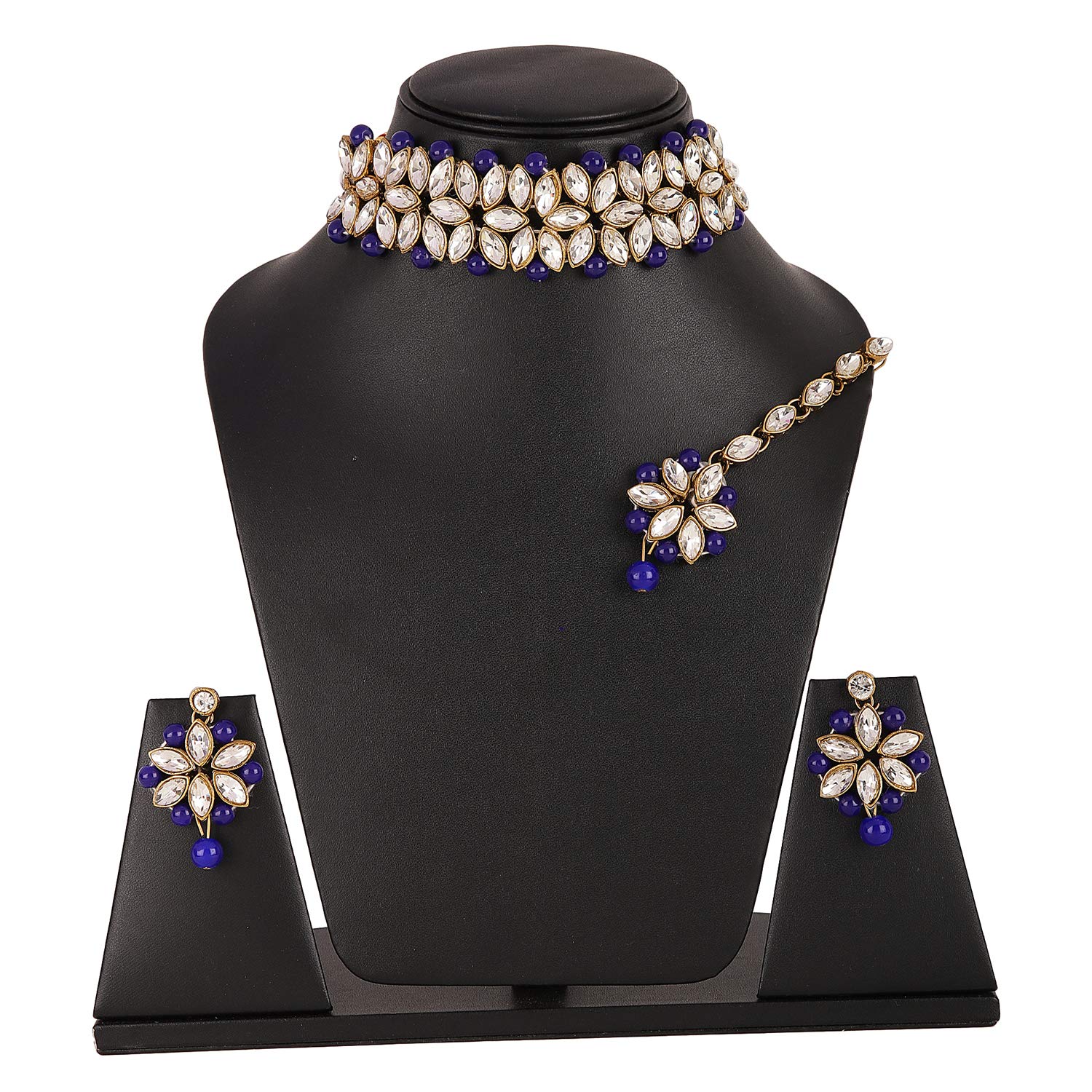 Shining Diva Fashion Latest Choker Design Antique Kundan Traditional Necklace Jewellery Set for Women