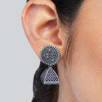 Vintage Floral Drop Jhumka Earrings (12-Pair Set)