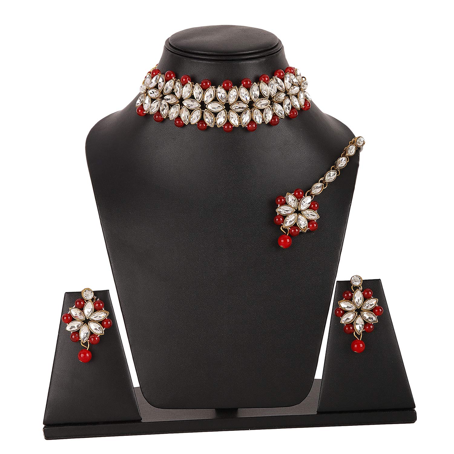 Shining Diva Fashion Latest Choker Design Antique Kundan Traditional Necklace Jewellery Set for Women