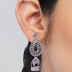 Vintage Floral Drop Jhumka Earrings (12-Pair Set)