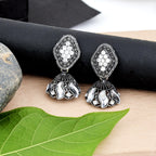 Vintage Floral Drop Jhumka Earrings (12-Pair Set)