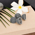 Vintage Floral Drop Jhumka Earrings (12-Pair Set)